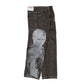 PRETTYNICE AYA PRINTED BAGGY JEANS-WASHED BLACK